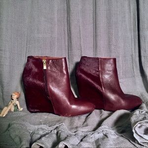 Pour La Victoire Pony Hair Hidden-Wedge Booties